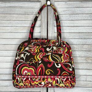 Vera Bradley Puccini Satchel Shoulder Bag Purse Brown Paisley RETIRED